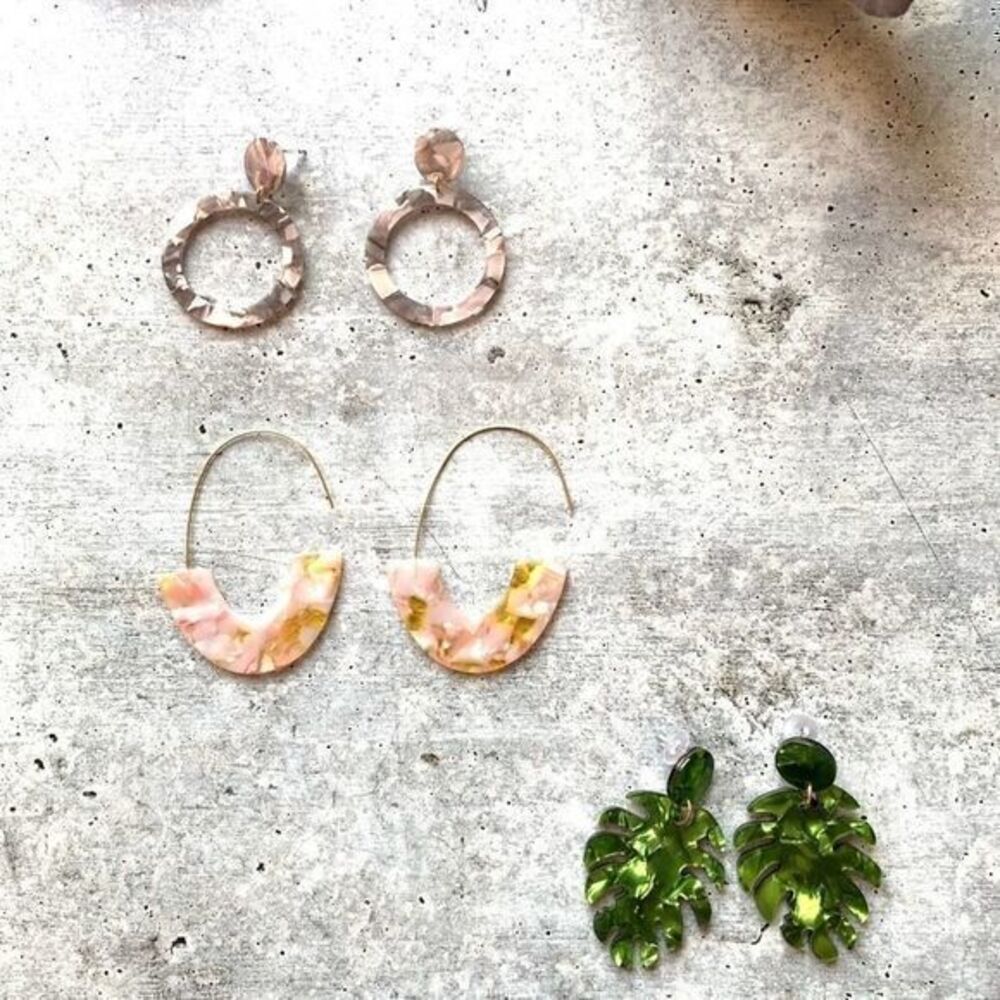 Ladies Bundle of Acrylic Stylish 3 pairs earrings